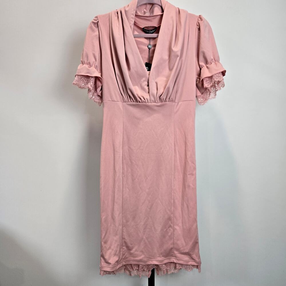 NWT Scarlet Darkness Pink Dress Lace Short Sleeve Renaissance Vampire Medium‎